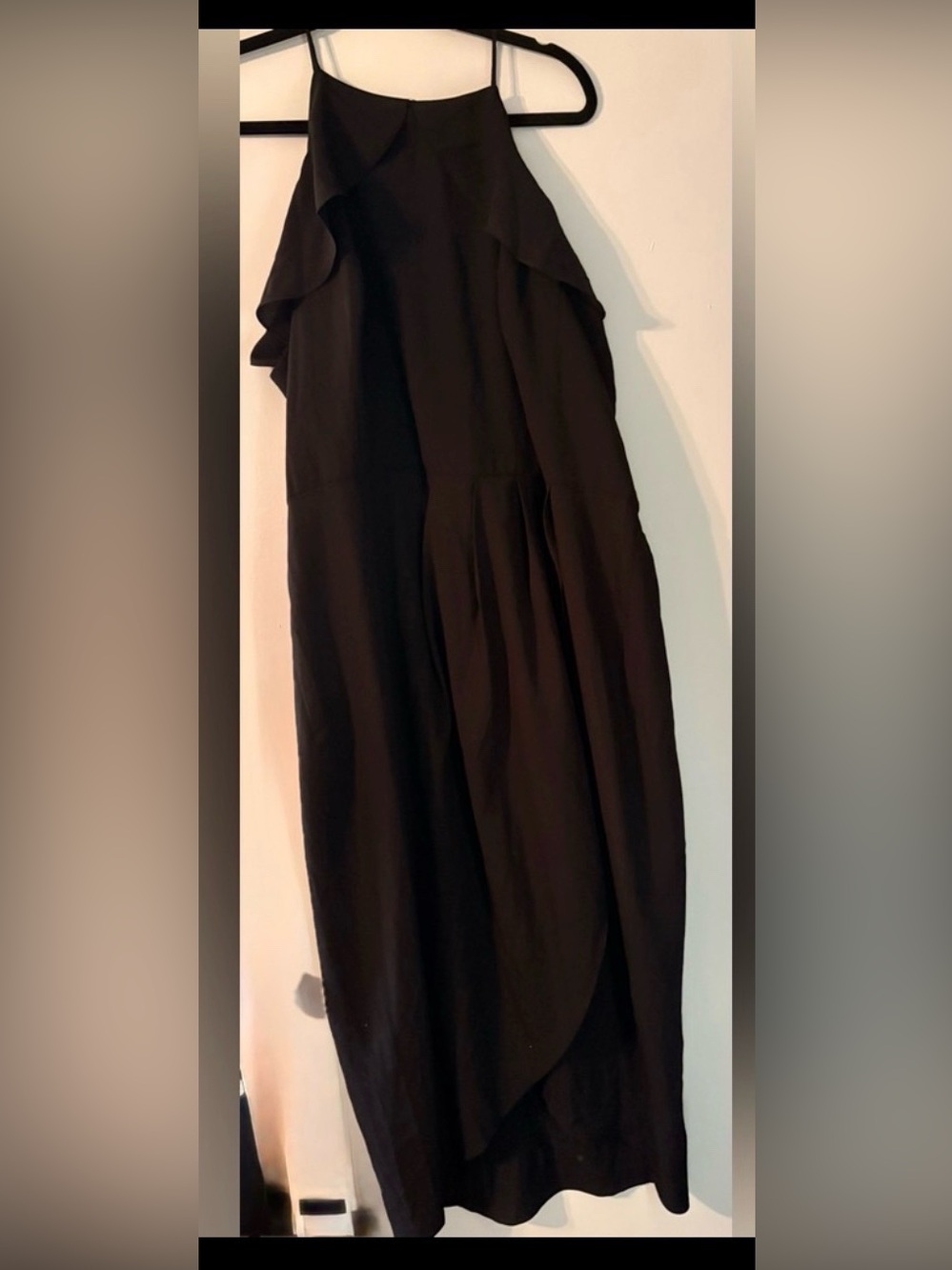 NWT. City Chic Black Cold-Shoulder High-Low Wrap Dress. Size L - Picture 2 of 4